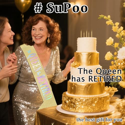 Elegant Retirement Sash for Women - 'The Queen Has Retired' Design
