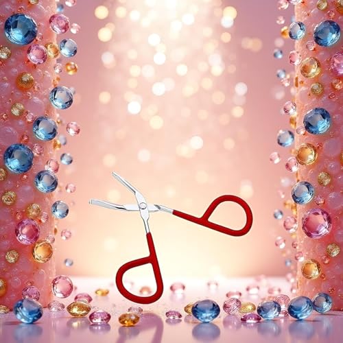 ROMI FLORIA Stainless Steel Scissors Shaped Eyebrow Tweezers with Slant Tip