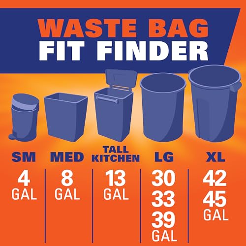 Hefty Ultra Strong 30 Gallon Trash Bags, Black, 25 Count (Pack of 6)