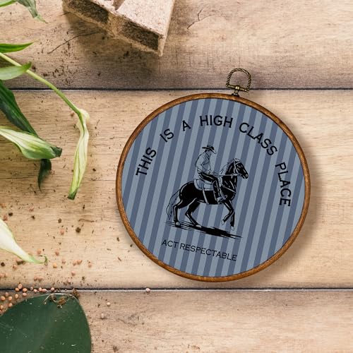 KSDUT Western Cowboy Round Canvas Wall Art 10x10 Preppy Southwestern Print