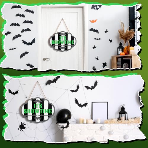 It's Showtime Halloween Wooden Door Sign - Movie-Themed Decor