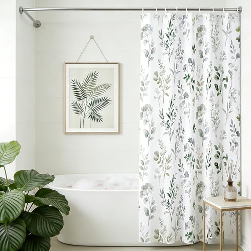 Watercolor Forest Shower Curtain - 72x72 Inches Botanical Design