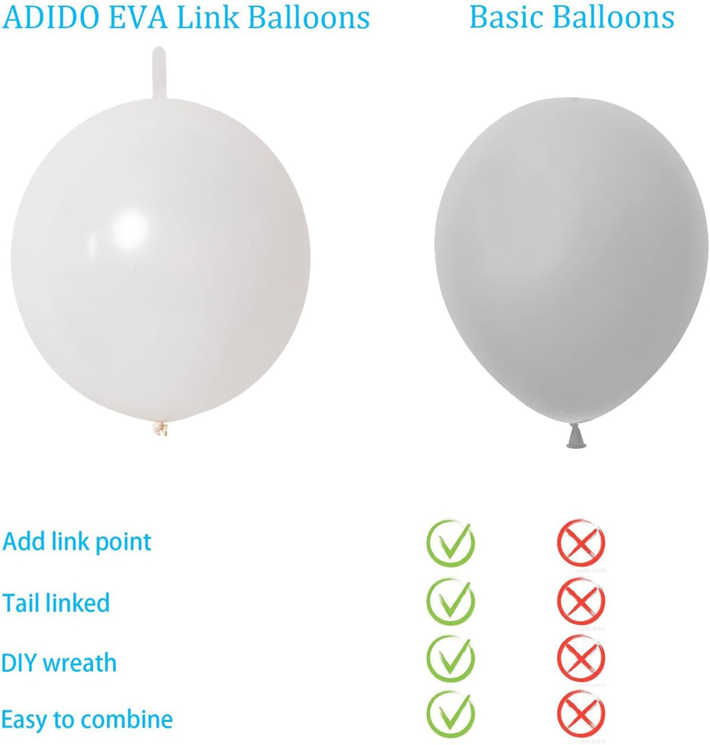 Pearl White Link Balloons - 10 Inch Latex Balloons for Wedding & Birthday Decorations | 80 Pcs