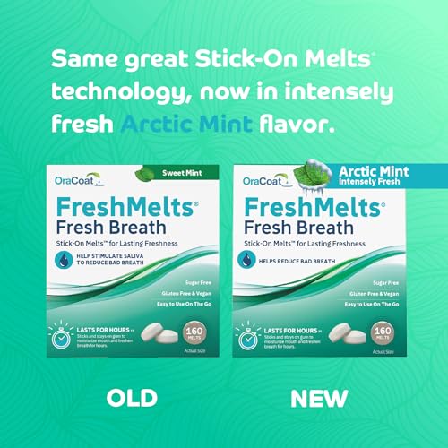 OraCoat FreshMelts Stick-On Breath Freshener Melts - Arctic Mint, 40 Count