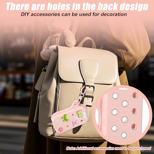 Silicone Case for Touchland Hand Sanitizer Spray Pink Cute Cat Cover with Keychain