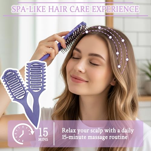Werncy 4-Piece Hair Brush and Detangling Comb Styling Kit