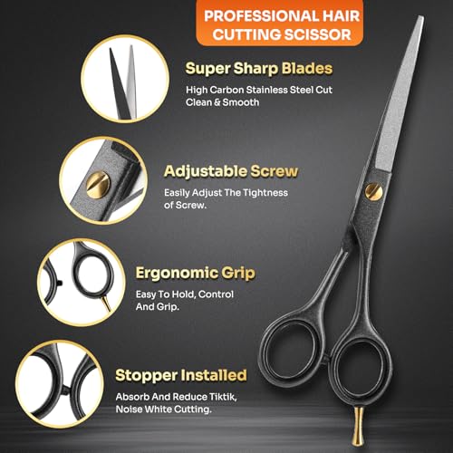 AnJOLi Professional Hair Cutting Scissors 6.9" Stainless Steel Barber Shears