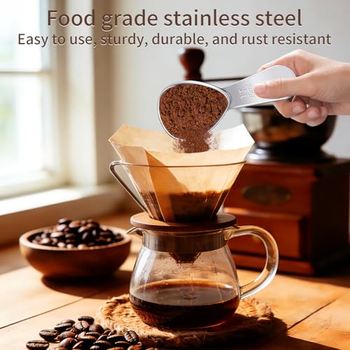 Volisau 3-Piece Stainless Steel Coffee Scoop, 1 Tablespoon Measuring Spoon