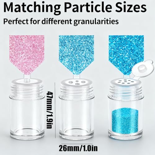 4PCS Clear Plastic Storage Jars with Flip Top Sifter Lids, 10ml