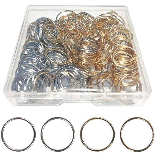 Metal Hair Braid Rings & Hoops for Dreadlocks (200 Pack, Gold & Silver)