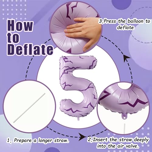 K-pop Number 5 Balloon for Girls Birthday Party - Purple & Pink - JUANBUDONG
