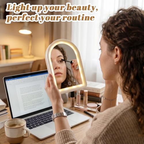 Junkin LED Makeup Mirror Set with Light & Hairbrushes - 3 Pcs