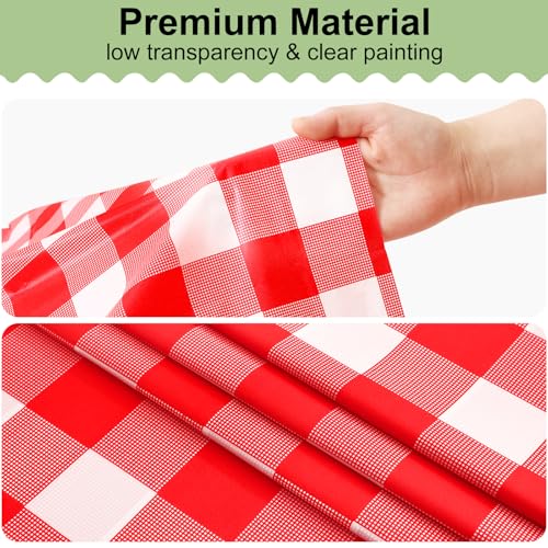 Buffalo Check Disposable Tablecloths - 4 Pack, 54 x 78 Inch