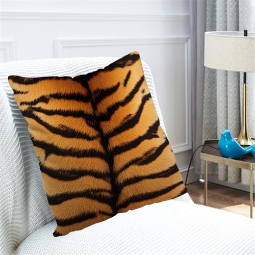 Nicokee Tiger Print Pillow Cover 18x18 Inches Animal Pattern Throw Pillowcase