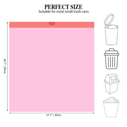 3Rolls Drawstring Small Trash Bags,4 Gallon Thicken Drawstring Small Garbage Bags for Kitchen,Bathroom,Bedroom,Home,Office Trash Cans，60 Counts (Pink)