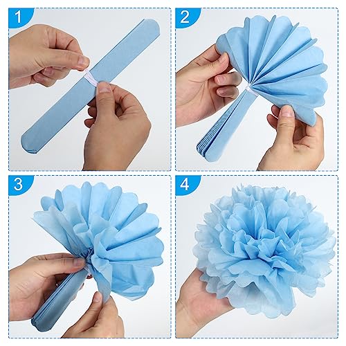 Khaki Tissue Pom Poms - 8 Inch Paper Flower Balls (5 Pack) for Party Decor