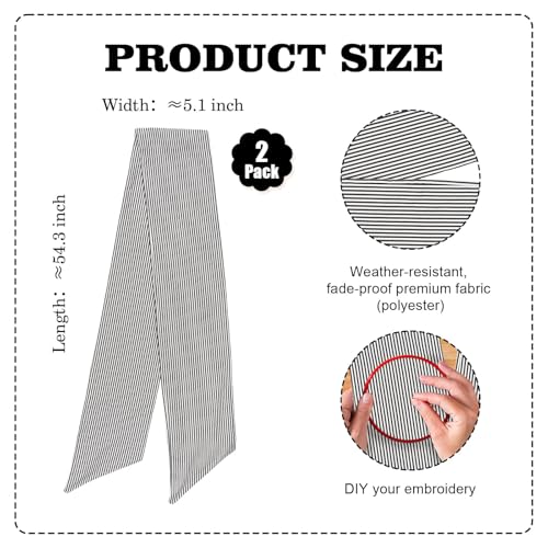 Black and White Stripe Wreath Sash, 2 Pack Modern Farmhouse Door Decor