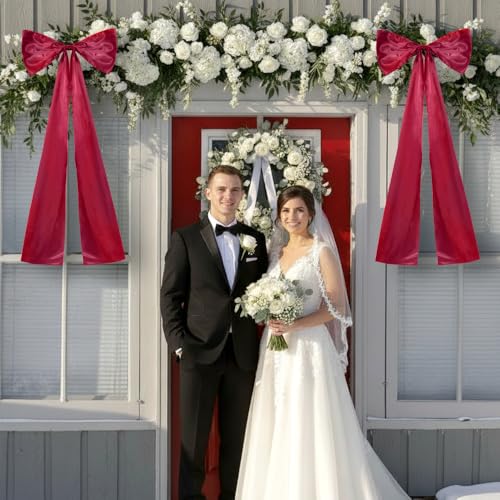Giant Wedding Bow Decor - 19.7" x 46" Polyester Wall Decoration