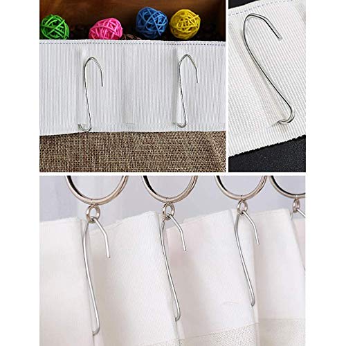 60 Pack Stainless Steel Pinch Pleat Curtain Hooks - 2.65"