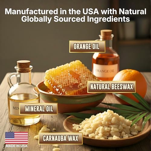 Project Papa Beeswax Wood Polish and Conditioner, 8 oz Orange Oil Blend