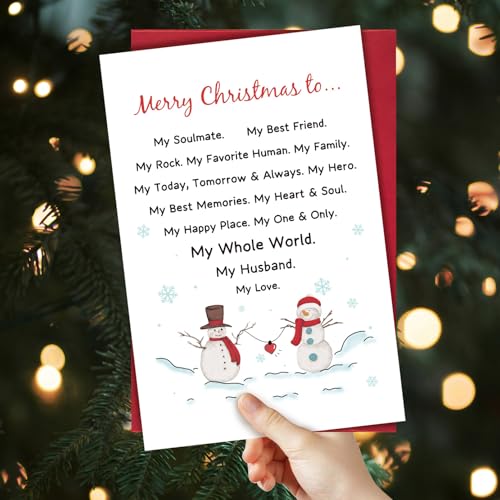 Romantic Christmas Card for Husband | Sweet Xmas Card Gift