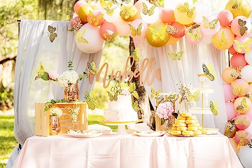 Meikeer 48Pcs 3D Butterfly Wall Decor Stickers - Gold Metallic