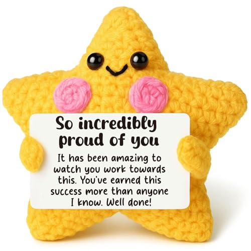 Handcrafted Crocheted Star Keepsake - Proud of You Motivational Gift