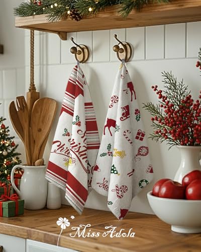 Miss Adola Antler Christmas Flour Sack Kitchen Towels - 18x26 Inch 2-Pack