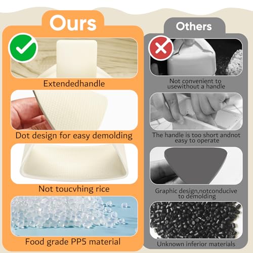 Beige Onigiri Mold Triangle Set - 3 Sizes Sushi Rice Ball Maker Kit