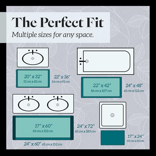 Genteele Memory Foam Bath Mat 17" x 24" Grey - Non-Slip, Absorbent & Cozy