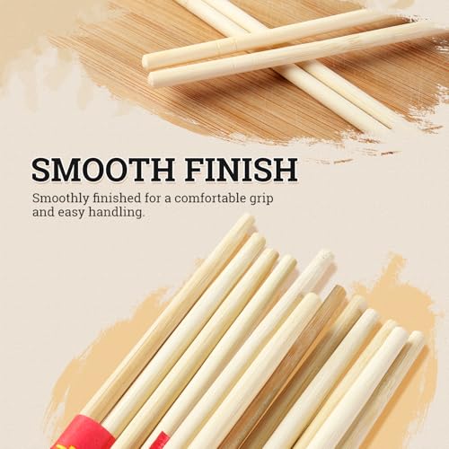 100 Pairs of 9-Inch Bamboo Chopsticks - High-Quality Disposable Utensils