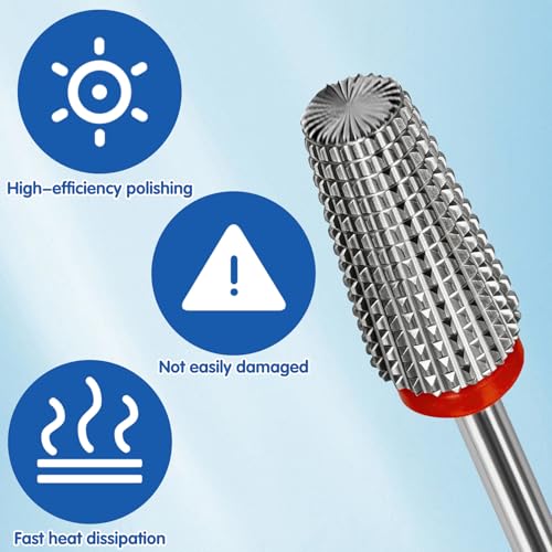 CYUXING 3/32" 5-in-1 Carbide Nail Drill Bit for Gel Polishing and Manicure