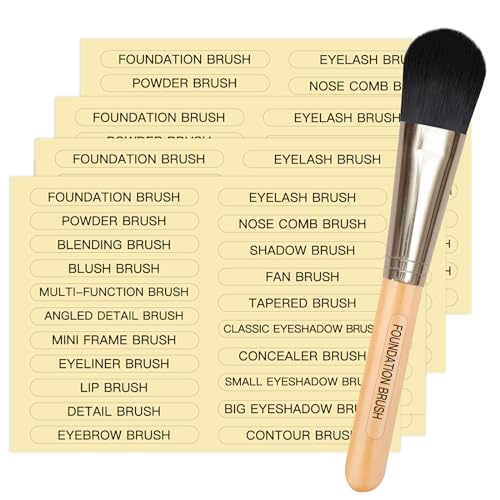 HVSWLY 210 Pcs Waterproof Makeup Brush Name Labels Clear Self-Adhesive