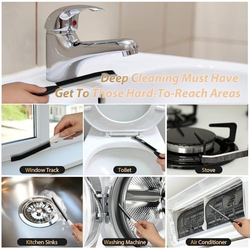 Hard Bristle Crevice Cleaning Brush Set - 3PCS Grout Scrub Brushes
