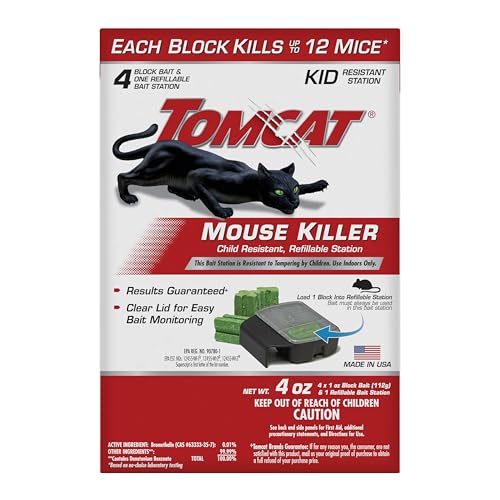 Tomcat Mouse Killer Refillable Bait Station with 4 Blocks