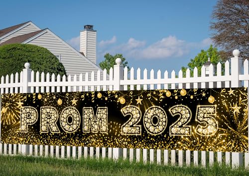 Class of 2025 Graduation & Prom Banner Gold Party Decoration Backdrop