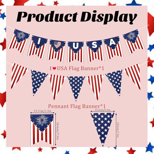 Patriotic Bunting Banner Set - 4th of July Decor | USA Flags