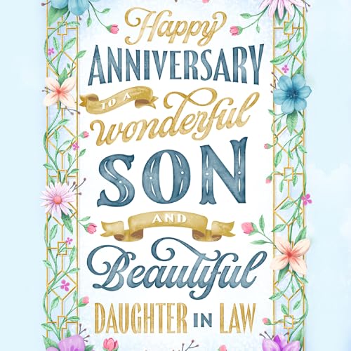 Son & Daughter-in-Law Anniversary Card - Premium 5x7.75 Greeting Card