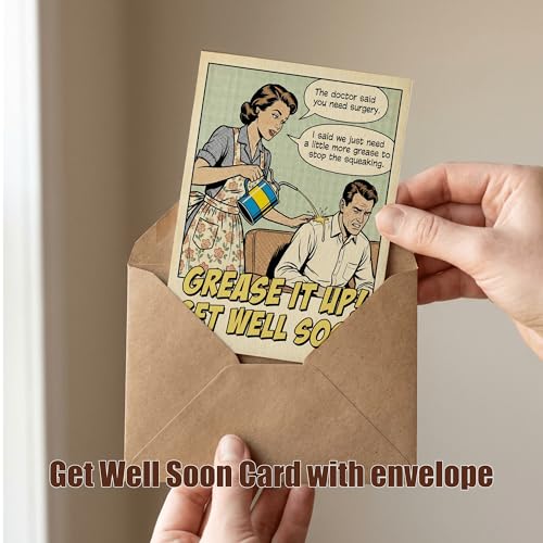 Funny Get Well Card - Grease It Up Joint Pain Humor