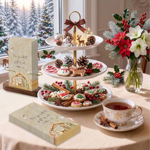 Nativity Christmas Paper Napkins - Religious Holiday Dinner Guest Towels - Variation of THIS listing
