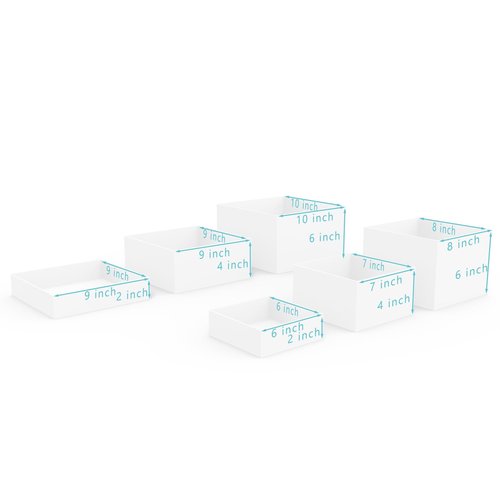 Laumffon Buffet Risers, Food Risers for Buffet Table, Display Stand Shelf for Catering Dessert Collectibles Jewelry Figures Show, White Acrylic Cube Display Nesting Risers with Hollow Bottoms