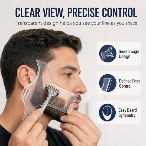 Ryidkcs Beard Shaping Tool and Template Comb for Men Grooming