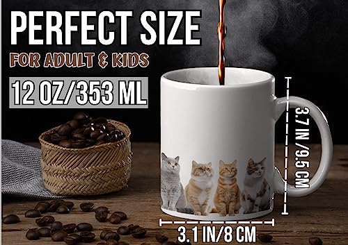 Heat Sensitive Cat Mug - 12oz Coffee Cup for Cat Lovers, Gifts for Women & Men
