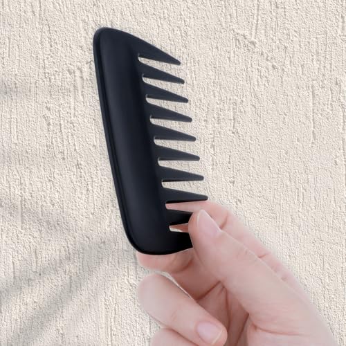 2 Pcs Wide Tooth Comb Pocket Mini Hair Styling Combs for Curly & Straight Hair