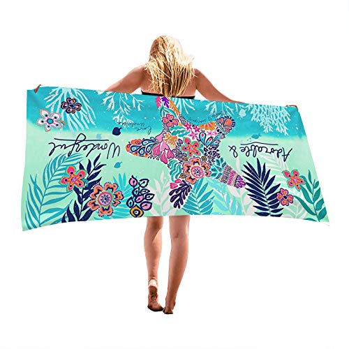 Multicolor Microfiber Beach Towel - Quick Dry, Sand-Free, 30x60 inch