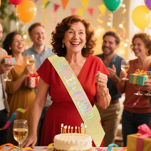 Elegant Retirement Sash for Women - 'The Queen Has Retired' Design