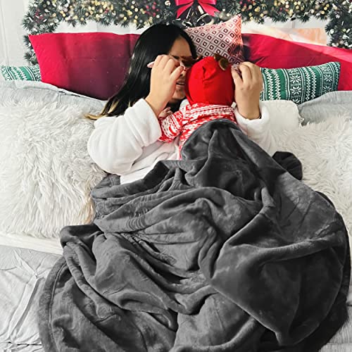 Bedsure GentleSoft Charcoal Fleece Throw Blanket 50" x 60"