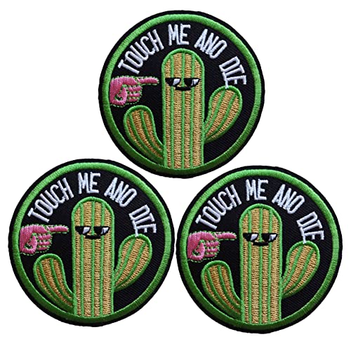 3-Piece Touch Me and Die Cactus Embroidery Patch Set