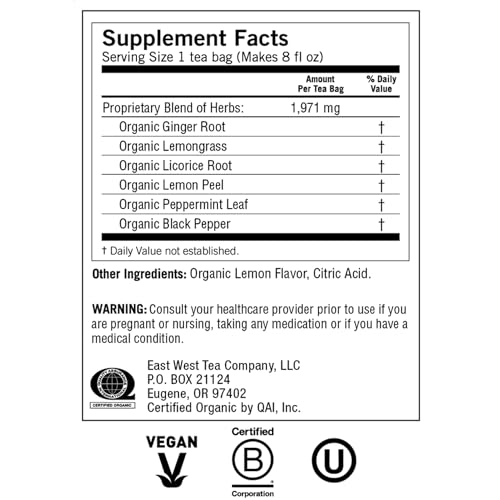 Yogi Lemon Ginger Tea Bags - Organic Herbal Blend, 16 Count