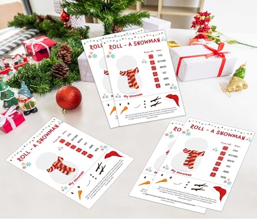 Christmas Roll A Snowman Dice Game for Family & Kids